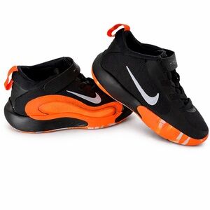 Nike Kids Black and Orange Slip-On Sneakers